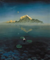 Berg boven meer
